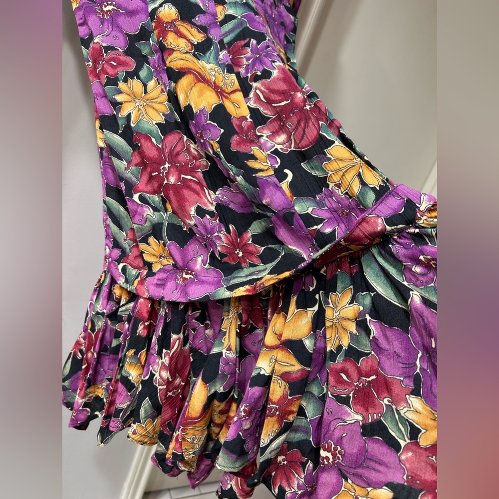 Vintage Petite Sophisticate Floral Dress  100% Rayon Size 2 - Picture 6 of 9